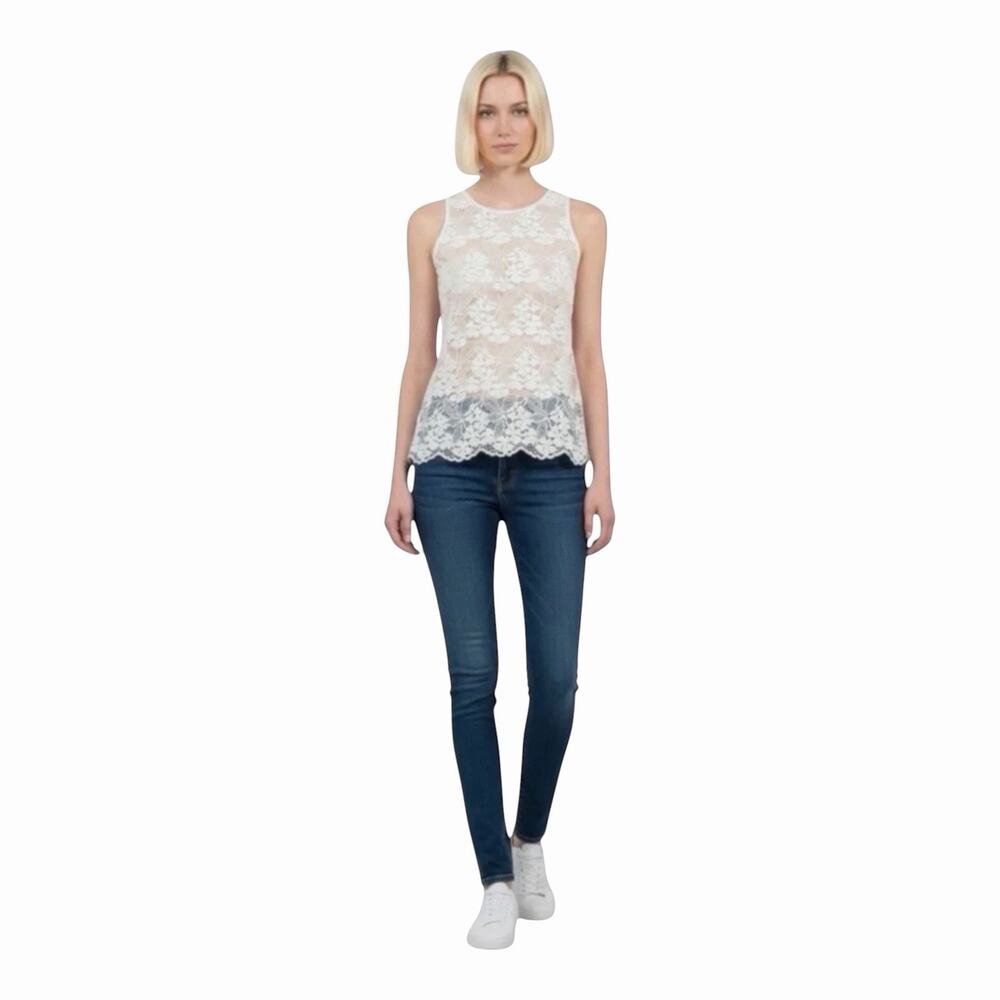 The Kooples NWT Off White Stretch Lace Fitted Tank Top Women’s Size